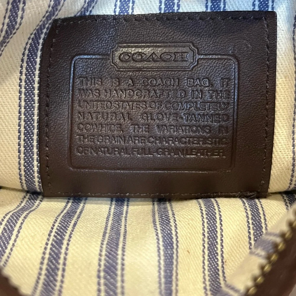Vintage Coach Chunky Pouch Case Cosmetic Bag Brown Zip USA W/tag & Creed - Picture 15 of 16